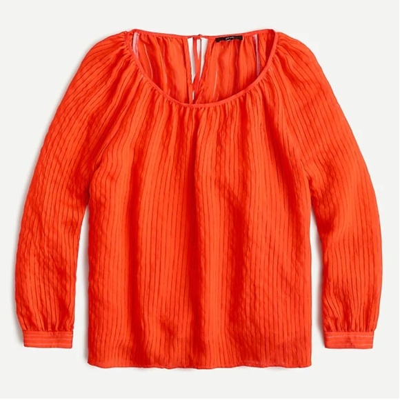 J. Crew Tops - J.Crew | Tie-Back Top in Shadow Stripe Red Small